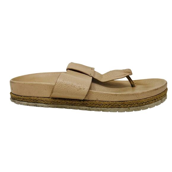 Vince Pebble Leather Thong Sandal Flip Flop - 6 - Picture 1 of 7